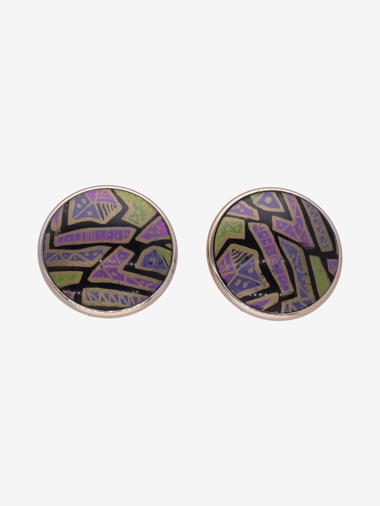 Enrico Coveri Vintage 1980s Clip on Earrings L0000067  Enrico Coveri 