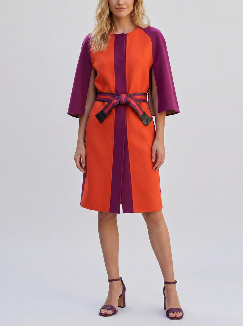 Fendi Multicolored Wool Cape Coat W27526.41  Fendi 