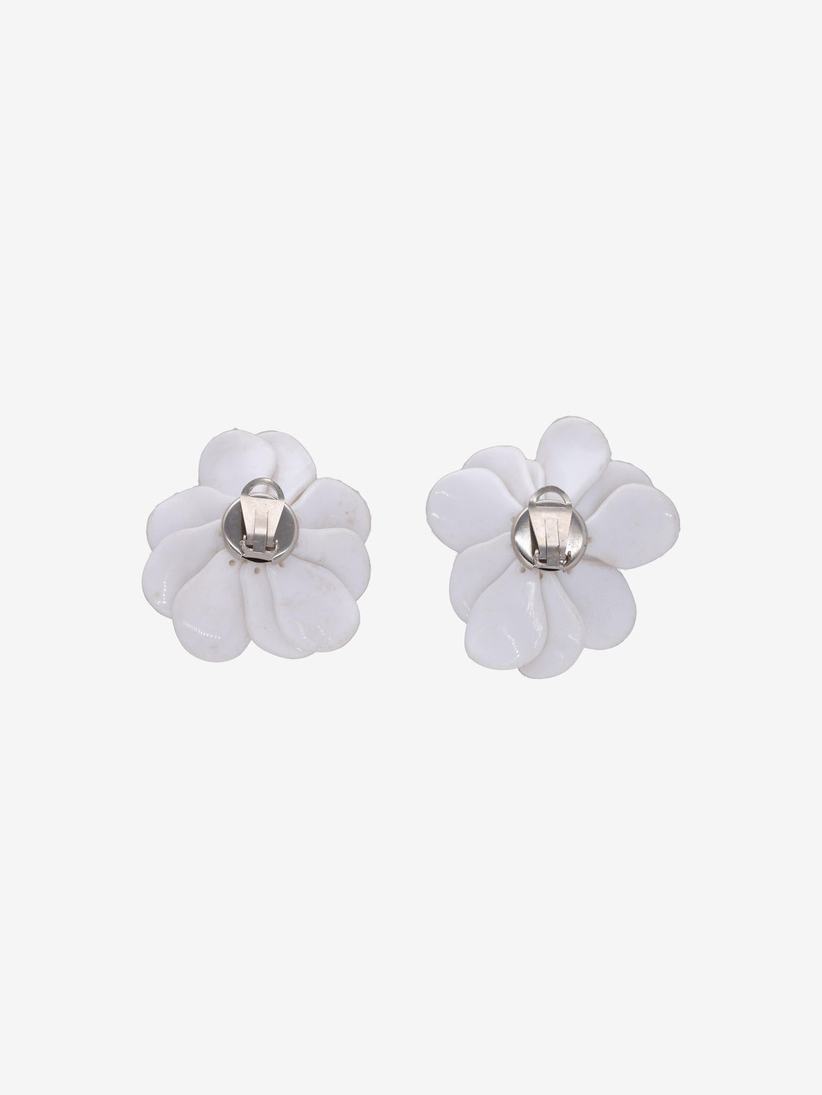 Vintage Oversized Plastic Flower Earrings with Layered Petals W13426.10  Vintage 