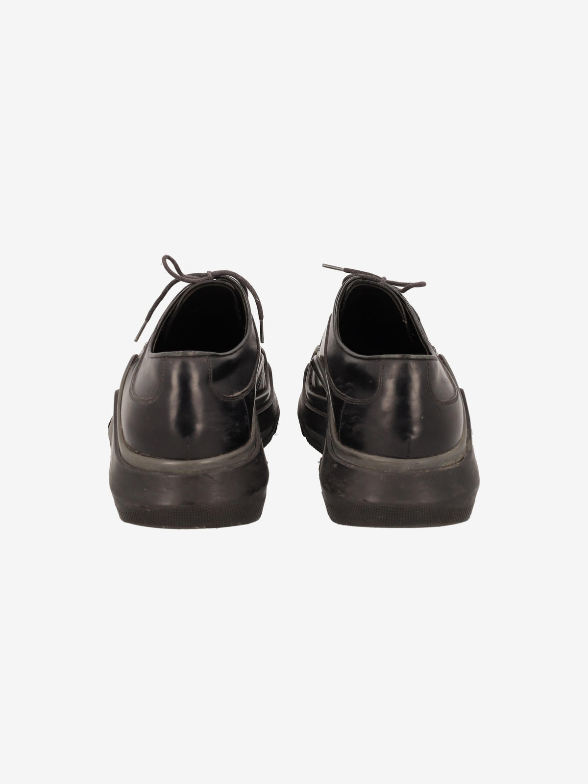 Prada AW15 Double Sole Derby Shoes in Brushed Calfskin Leather. MU260321.45  Prada 