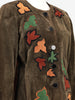 Yves Saint Laurent Suede Jacket With Leaves