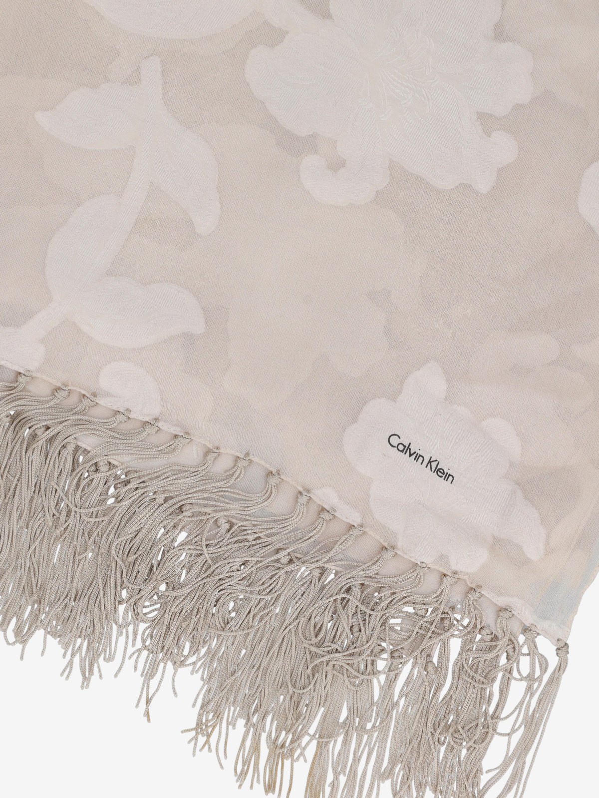 Calvin Klein 1990s Sheer Floral Shawl Scarf W27526.83  Calvin Klein 