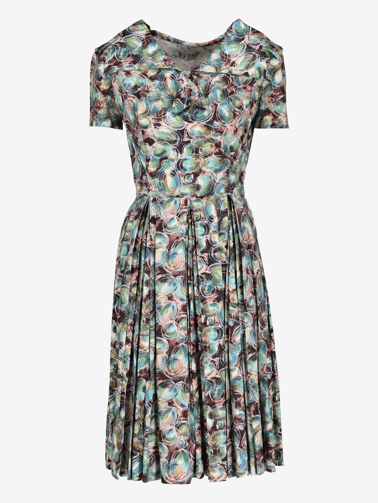 Vintage 50s Patterned Dress W2111037  Vintage 