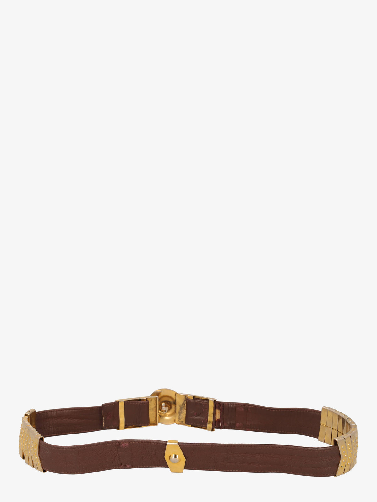 Vintage Leather Belt With Metal Details
