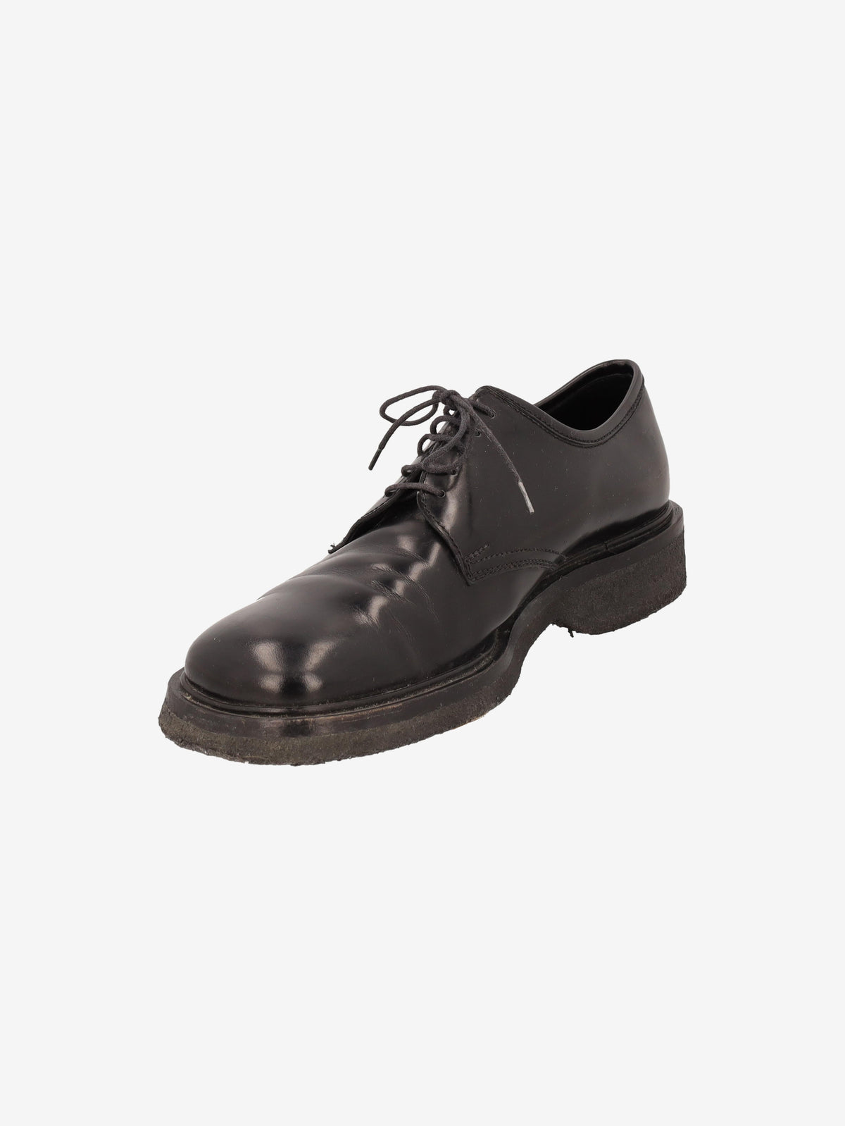 Prada Classic Shoes in Black Leather with Rubber Sole MU260321.44  Prada 