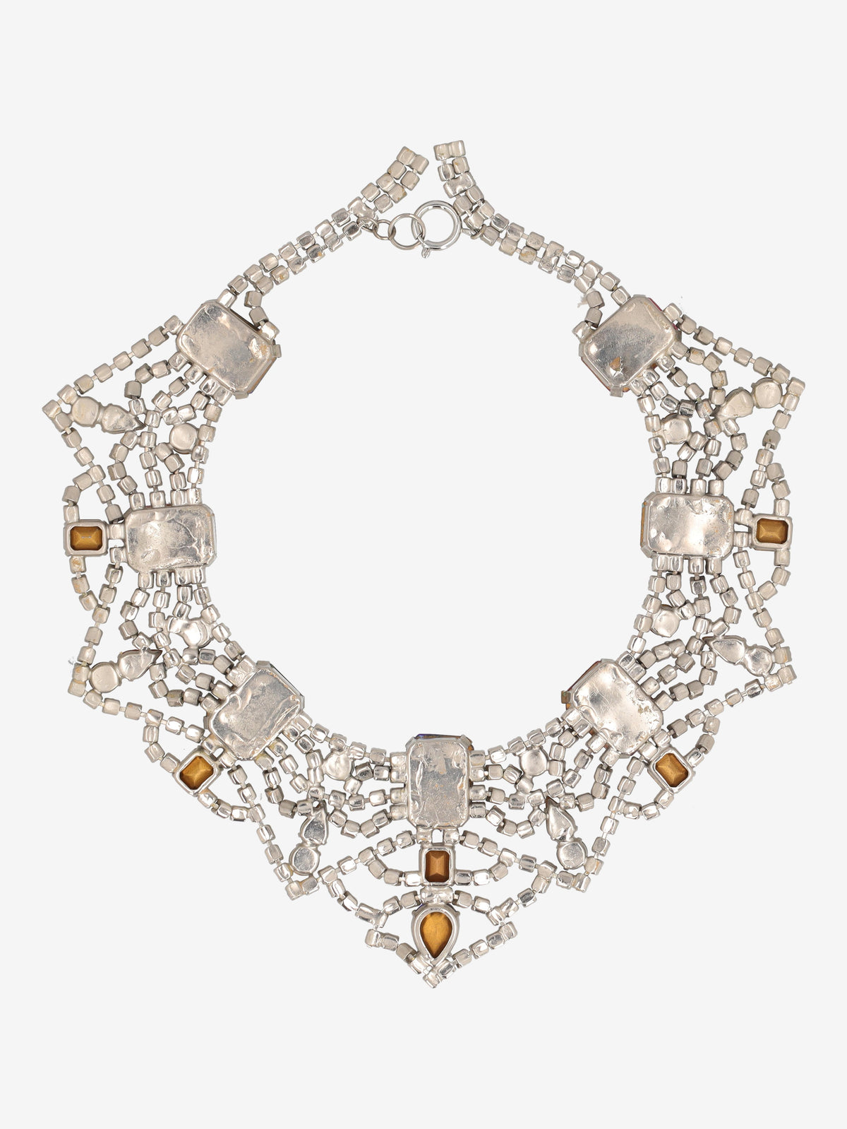 Vintage Geometric Rhinestone Statement Necklace W27526.108  Vintage 