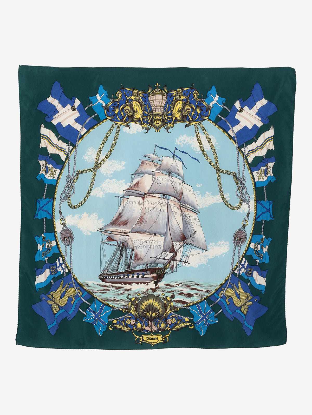 Vintage Pirate Ship Print Square Scarf W27526.76  Vintage 
