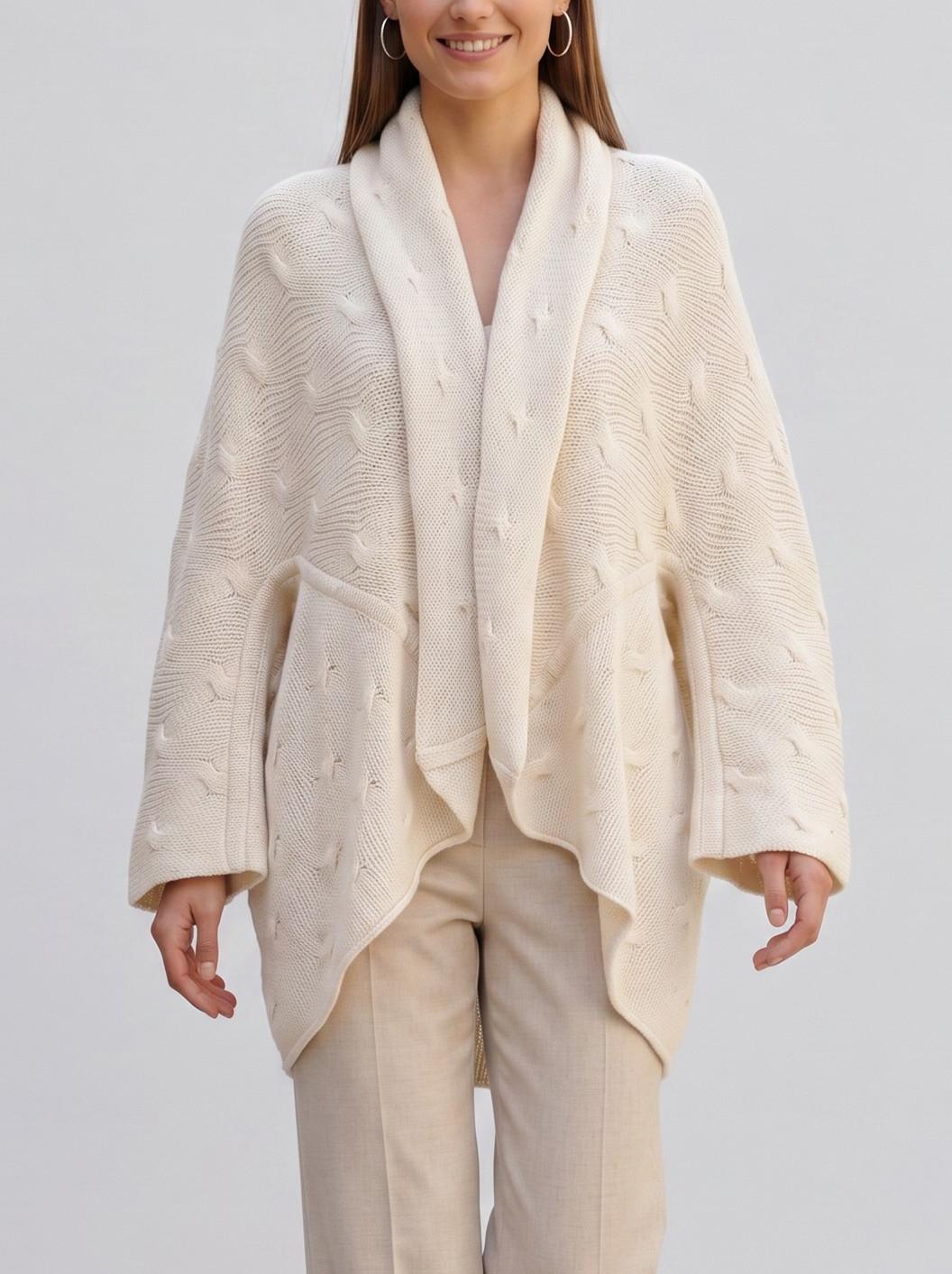 Agnona Cashmere Cable-Knit Open Cardigan CVM25.2.47  Agnona 