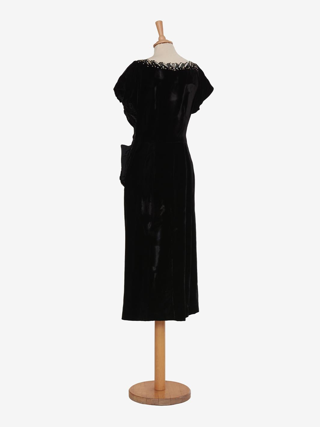 Vintage velvet dress with sequin embroidery - '40s AR005  Vintage 