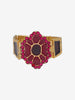Vintage Watch-Style Bracelet with Pink Floral Centerpiece W13426.69  Vintage 