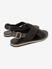 Marni Fussbett Sandal in Black Leather and Canvas MU260321.50  Marni 