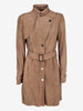 Tod's Long Suede Leather Coat with Belt and Buckle Details W7426.16  Tod's 