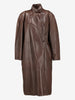 Vintage Double-Breasted Leather Coat with Convertible High Neck W27526.25  Vintage 