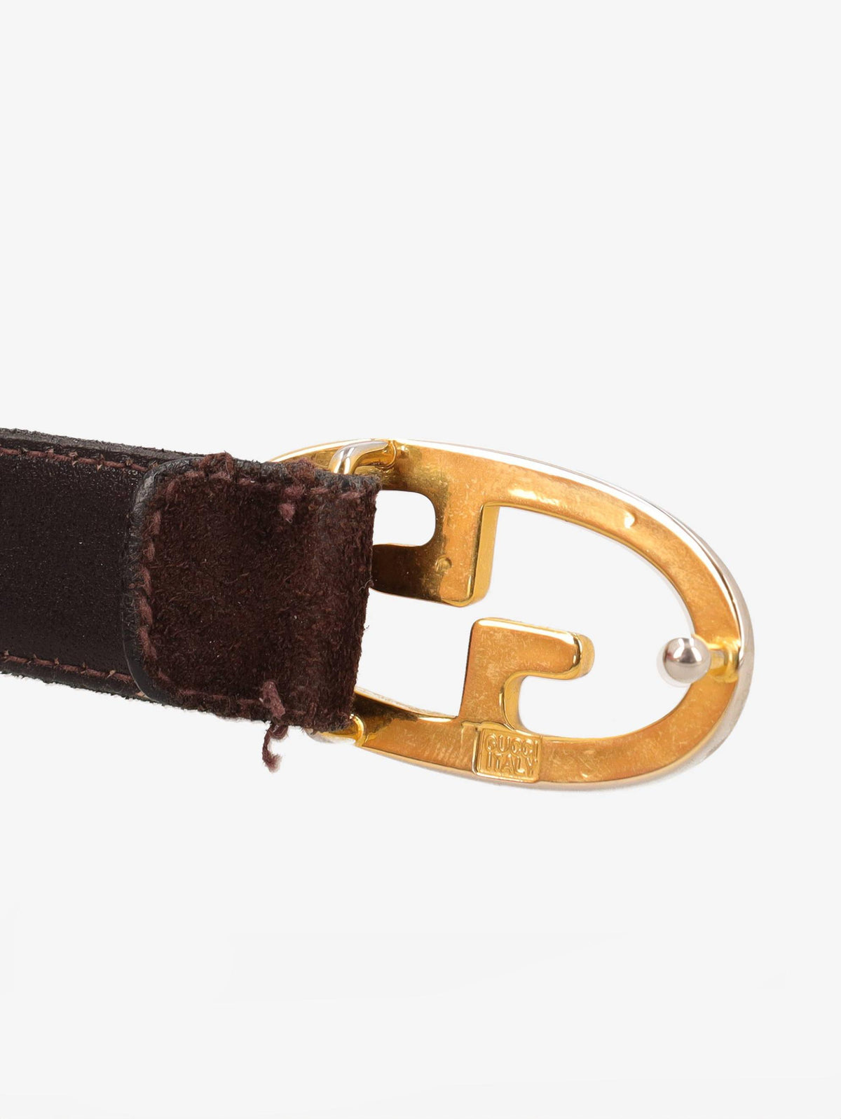 Gucci Chocolate Suede Thin Belt