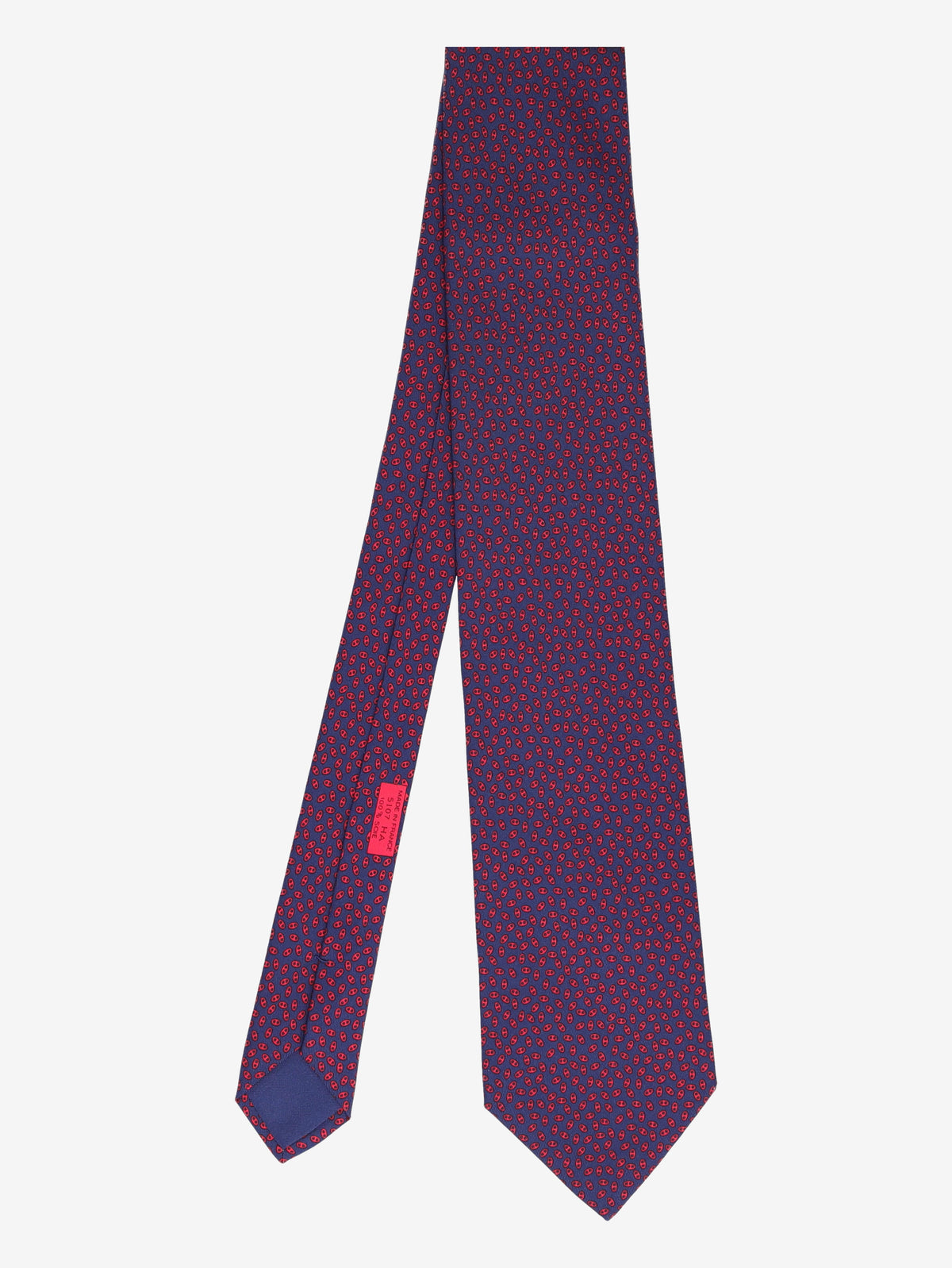 Hermès Silk Tie with Red Motif Pattern W24626.3  Hermès 