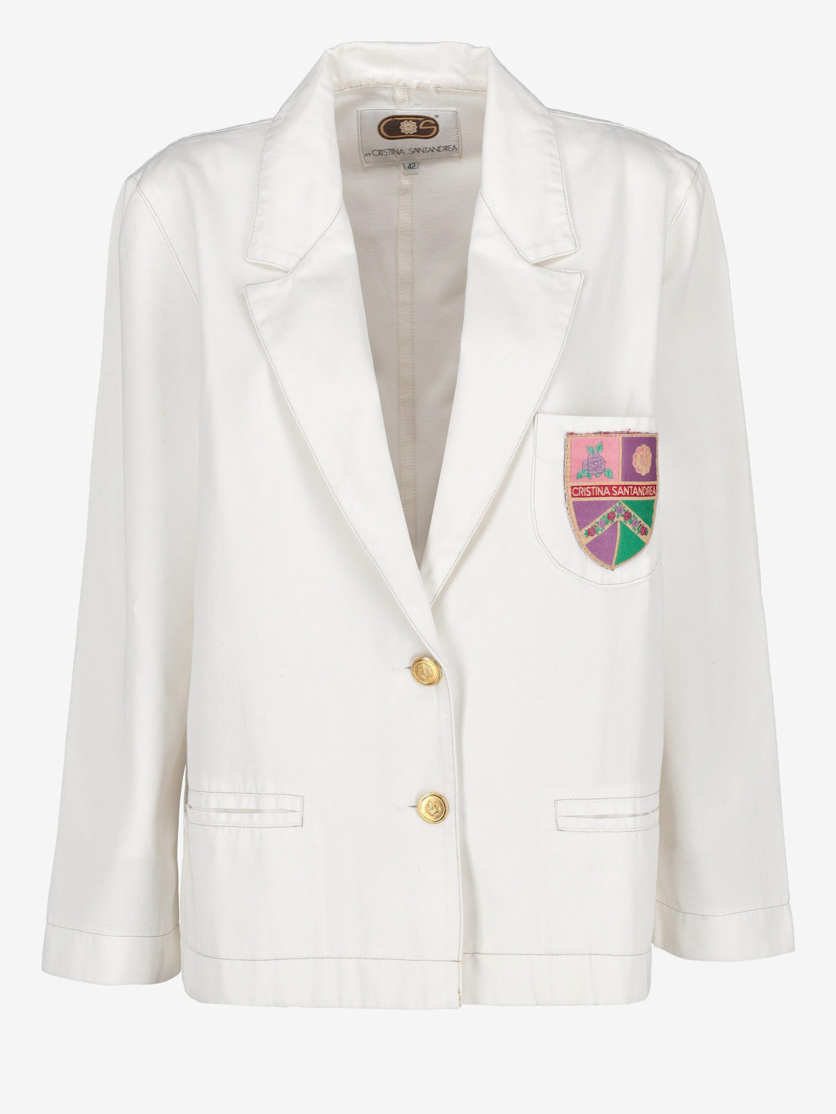 Vintage Lightweight Cotton Blazer with Crest Detail W150626.21  Vintage 