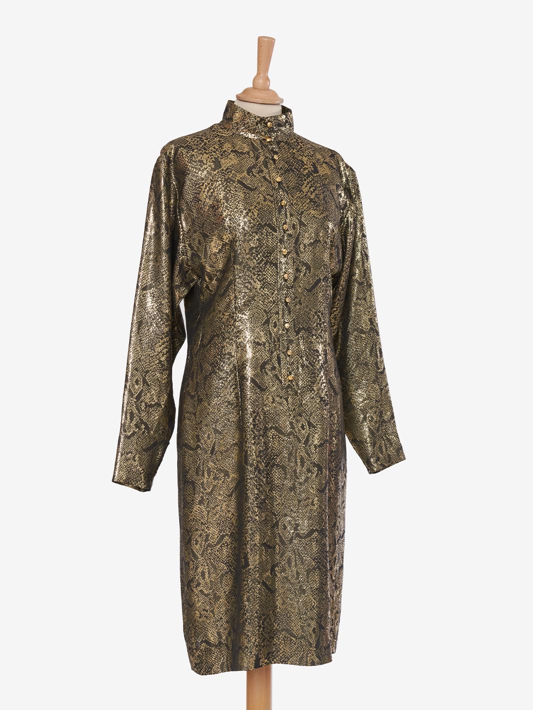 Scherrer 金色印花连衣裙