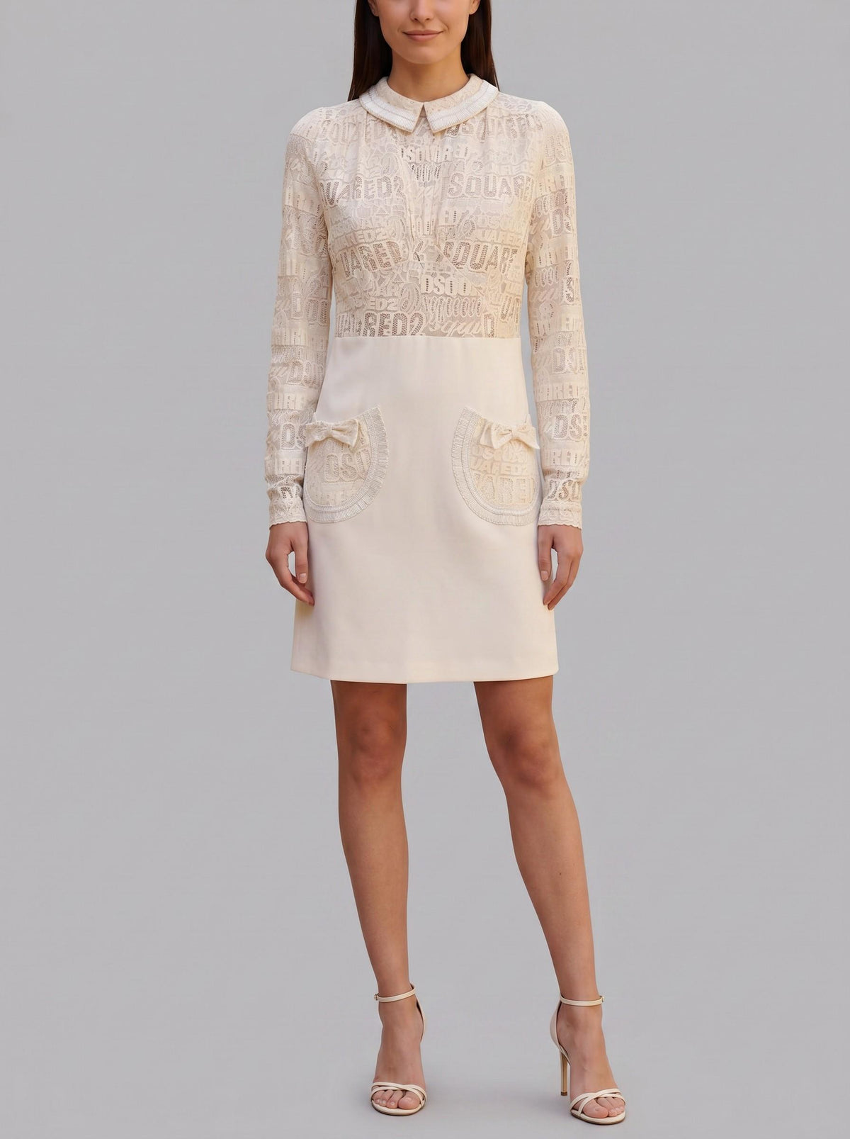 Dsquared2 Logo Lace Mini Dress with Peter Pan Collar CVM26.23.96  Dsquared² 