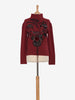 Krizia Bordeaux cashmere sweater with panther embroidery