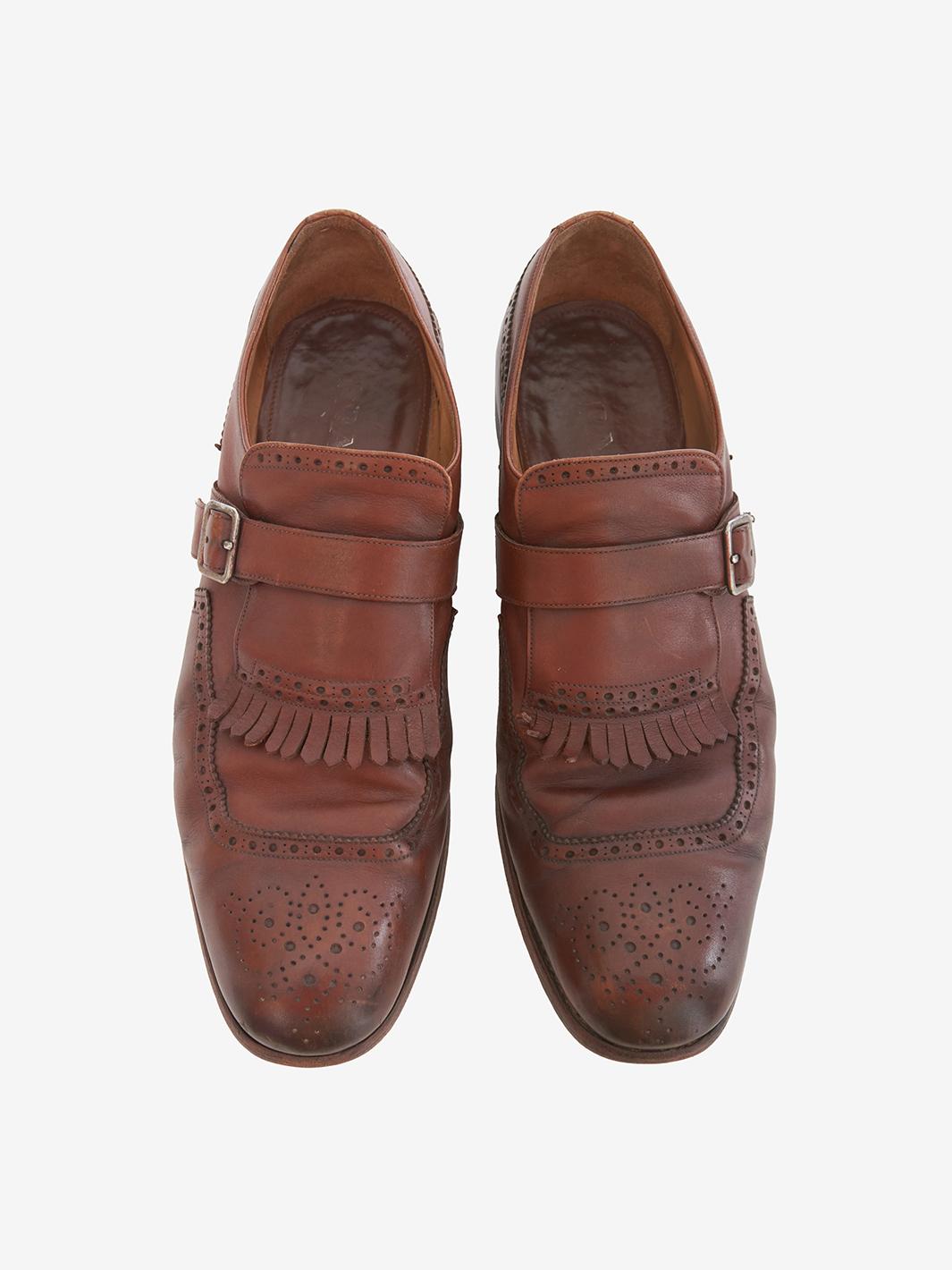 Prada Oxford Brogue Brown Leather Shoe WCV1602233  Prada 