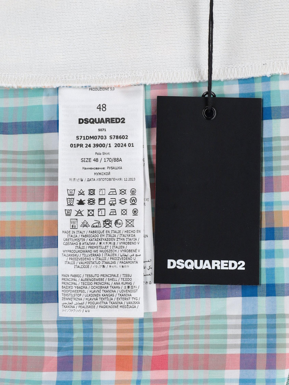 Dsquared2 Preppy Pastel Check Polo Shirt CVM26.23.110  Dsquared² 