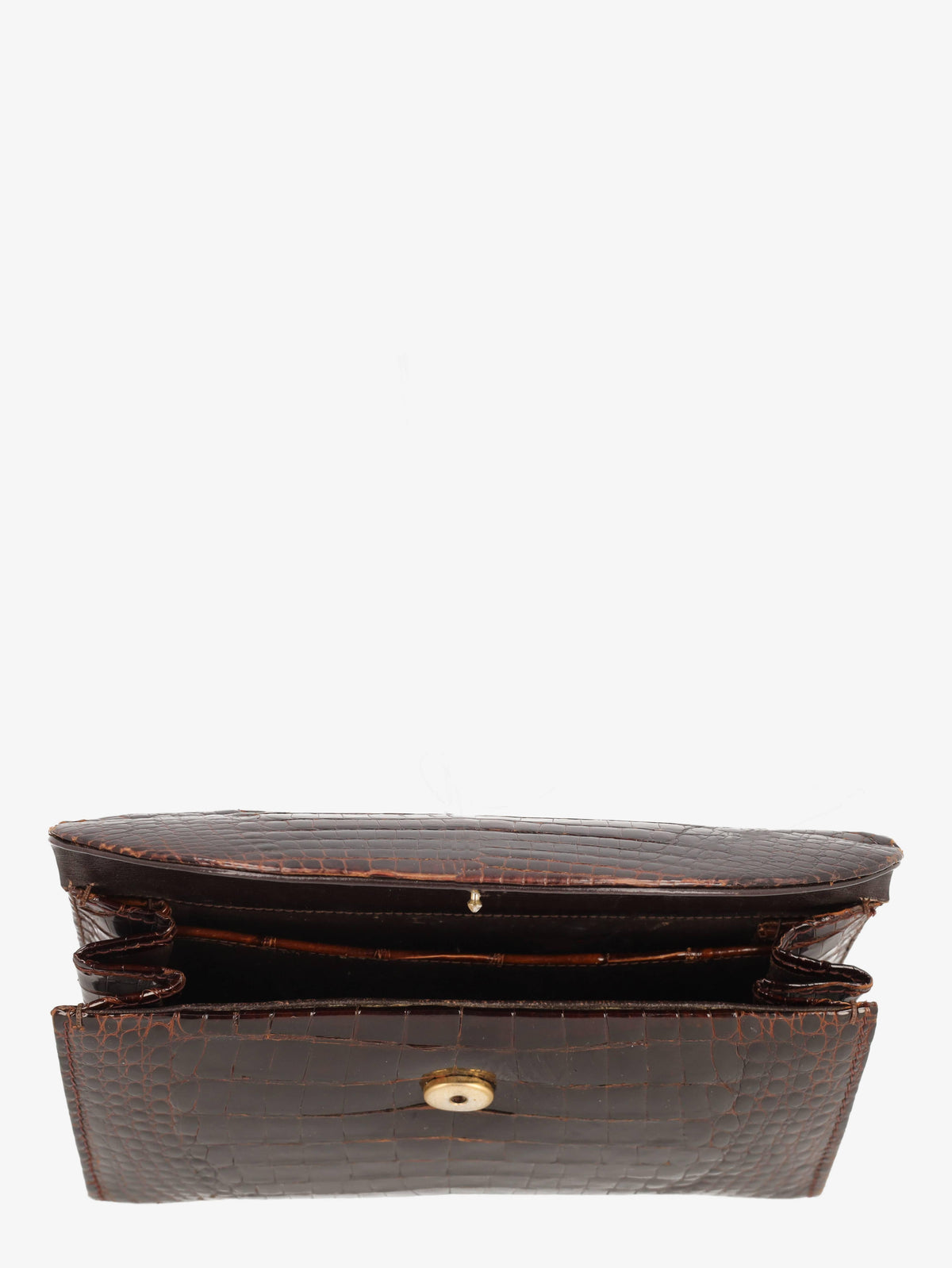 Vintage Brown Crocodile Leather Clutch WCV13032025.33  Vintage 