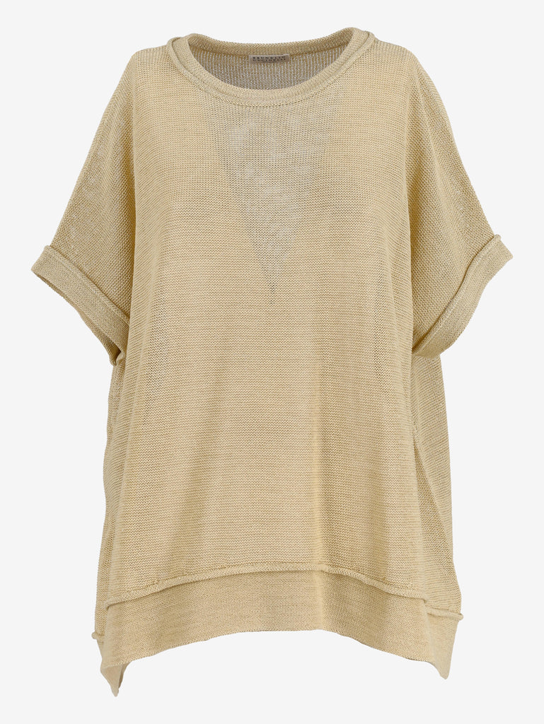 Brunello Cucinelli Maxi Camicia in Lurex Oro