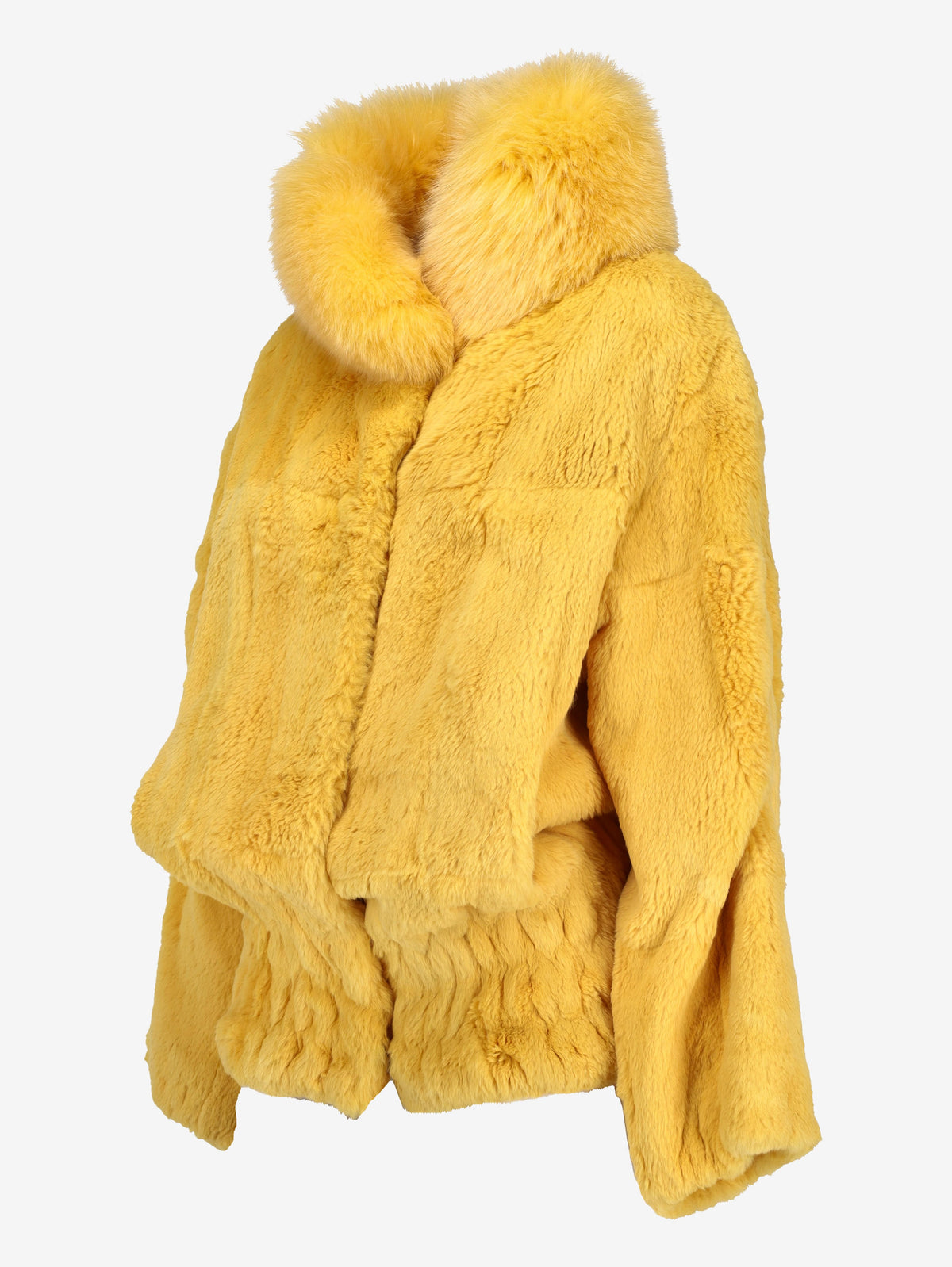 Dolce & Gabbana Yellow Fur Jacket W27526.174  Dolce & Gabbana 