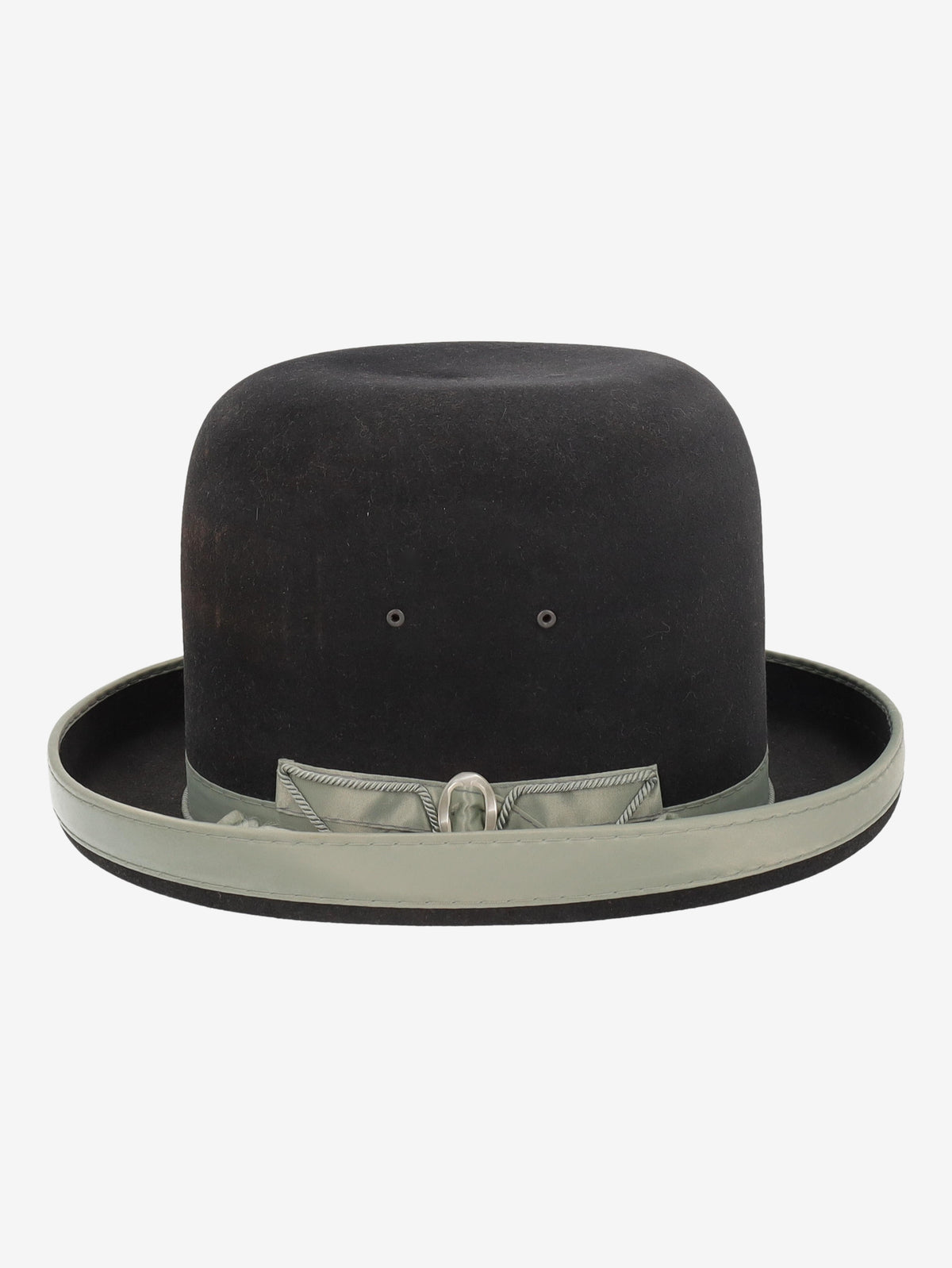 Grey Felt Hat with Silver Ribbon Trim W27526.139  Vintage 