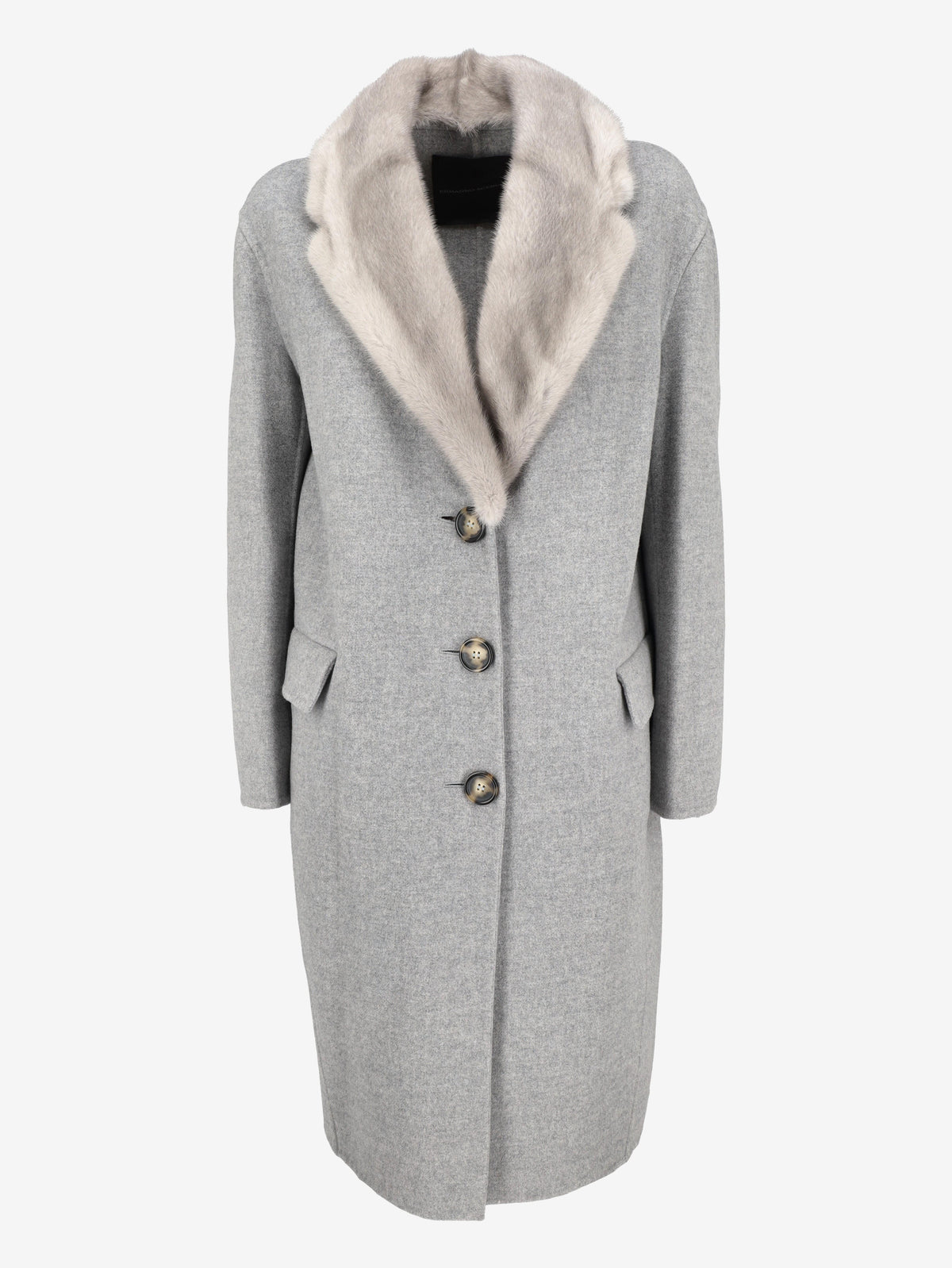 Ermanno Scervino Wool & Cashmere Coat with Mink Collar CVM26.22.65  Ermanno Scervino 