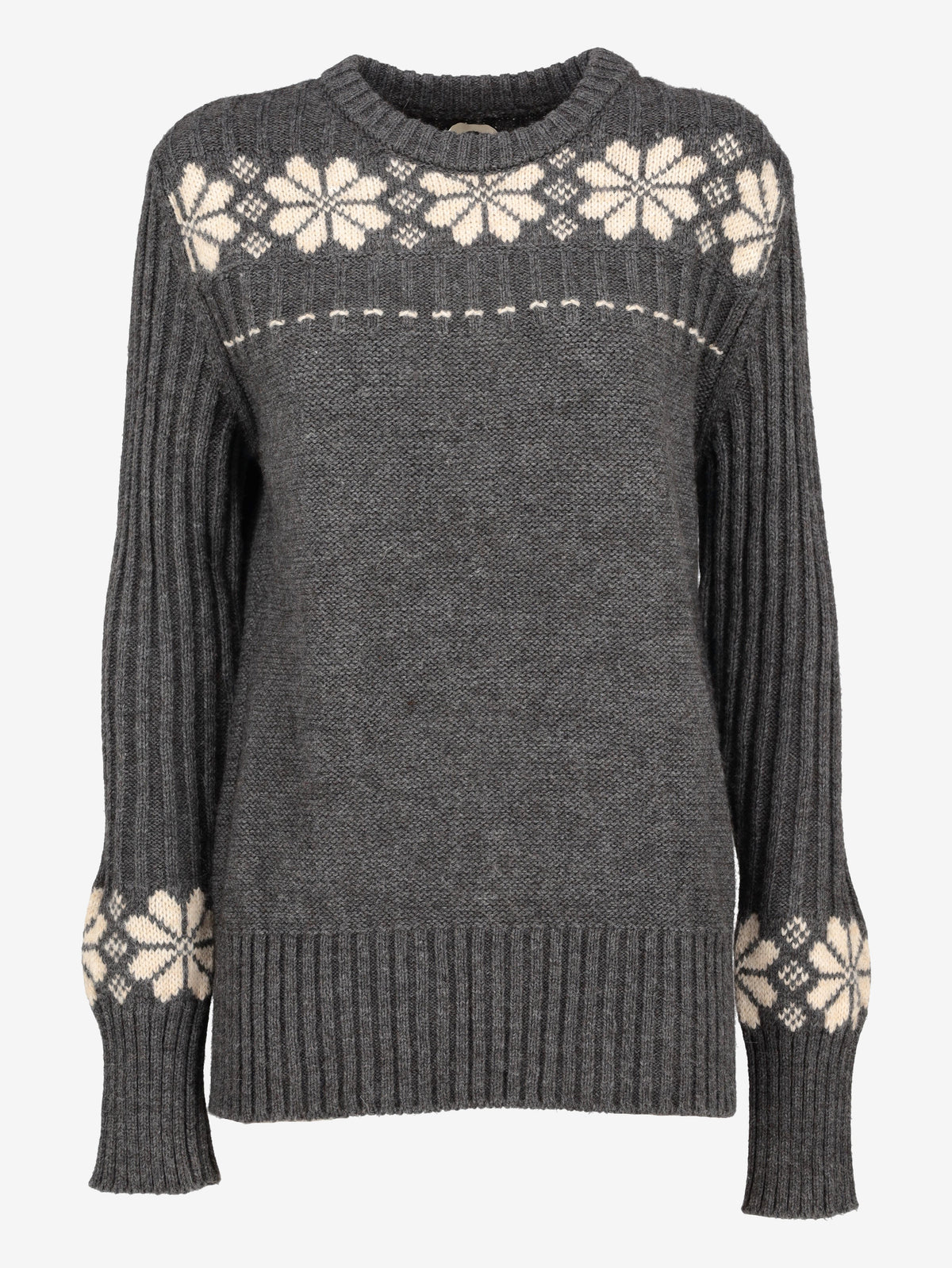 Yohji Yamamoto Coming Soon collection Knitted Wool Sweater with Floral Design BR261025.86  Yohji Yamamoto 