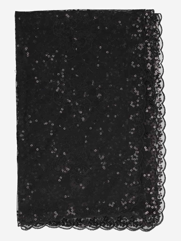 Vintage Sheer Tulle Scarf with Sequin Embroidery W27526.54  Vintage 
