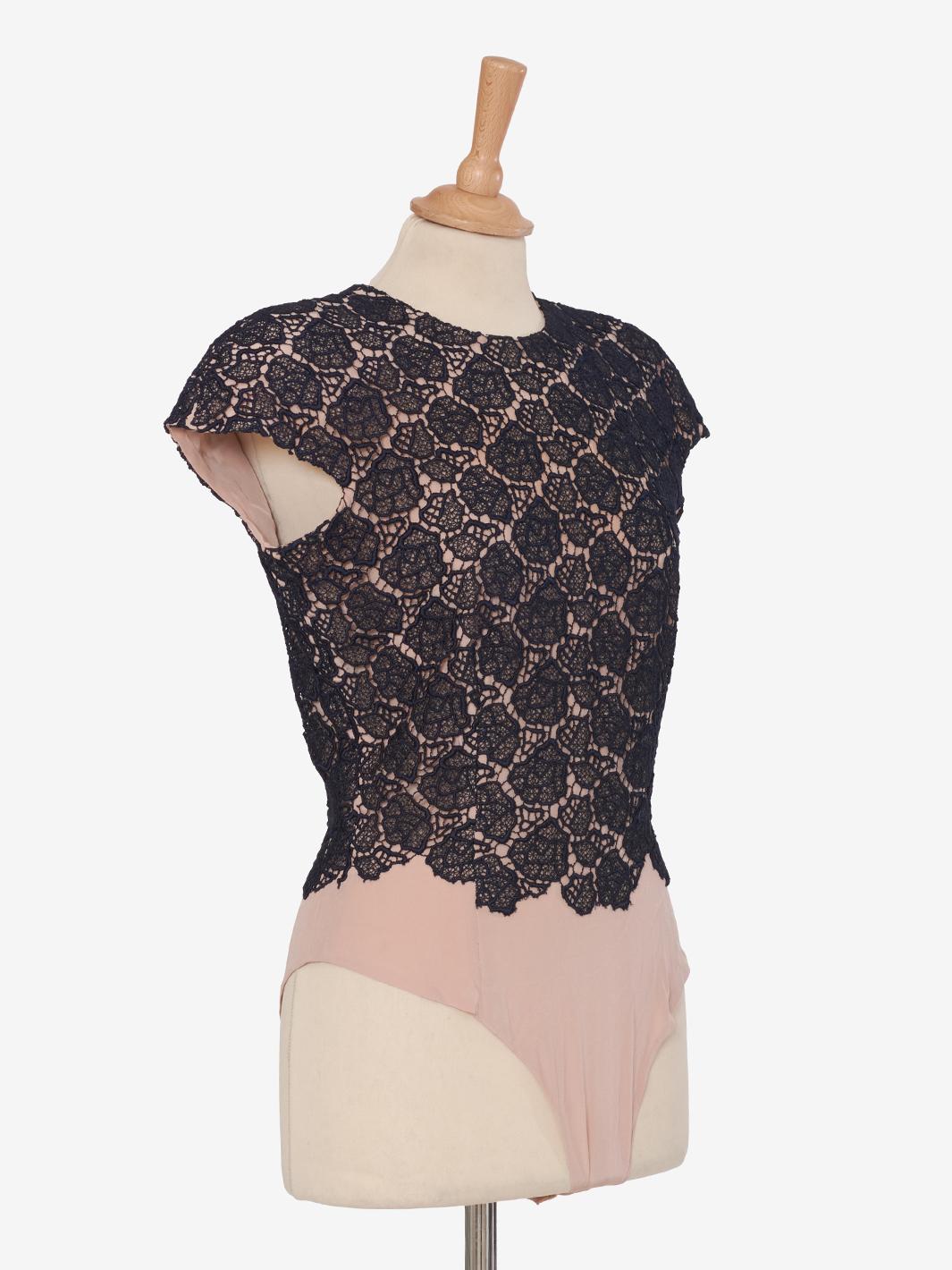 Vintage floral lace bodysuit