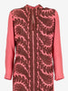 Vintage Pink Kaftan Dress with Dark Brown Embroidery W150626.11  Vintage 