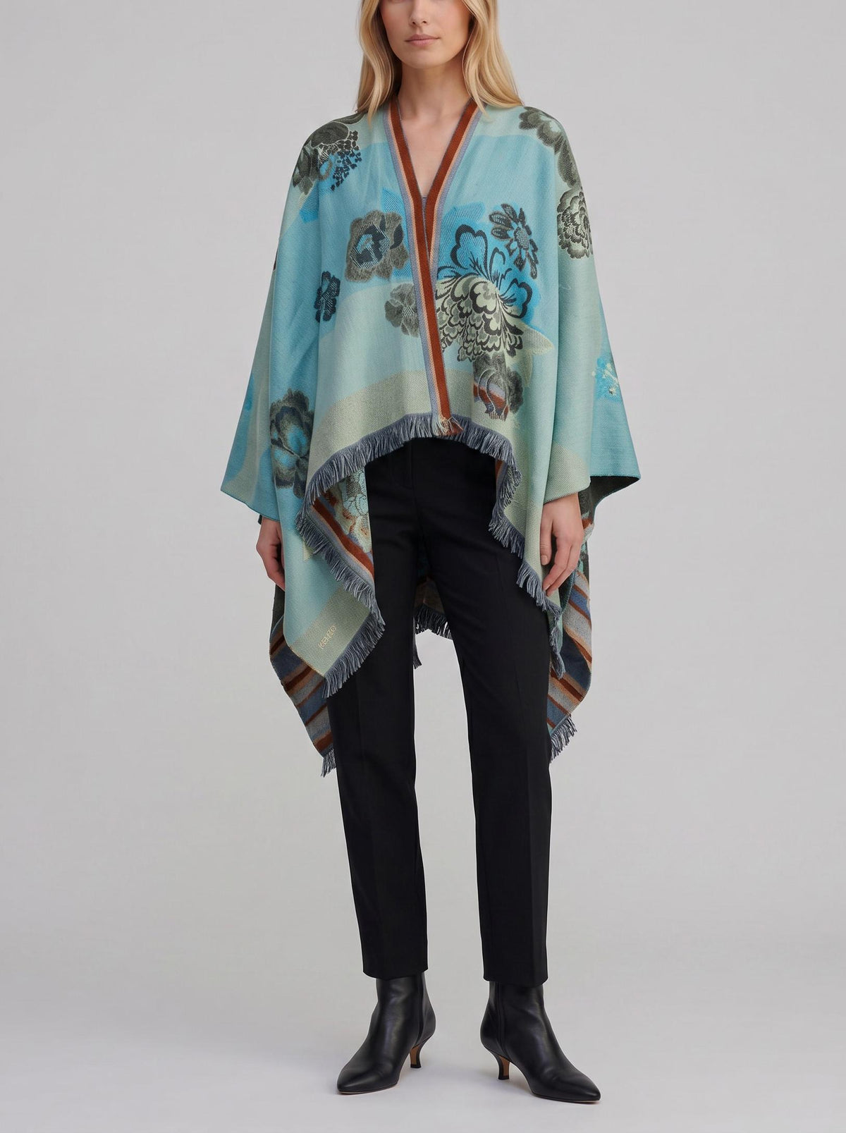 Kenzo Multicolor Floral Shawl with Fringes W27526.53  Kenzo 