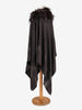 Vintage Wool Poncho With Fur Collar