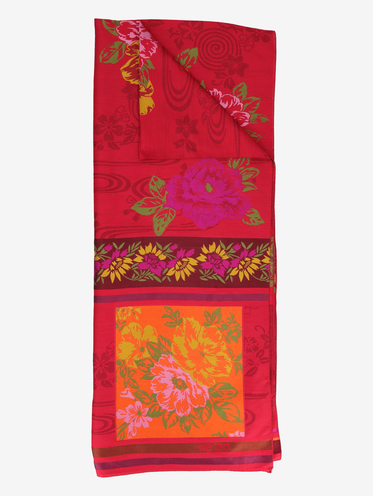 Kenzo Floral Oriental-Inspired Silk & Cotton Shawl Scarf W27526.70  Kenzo 