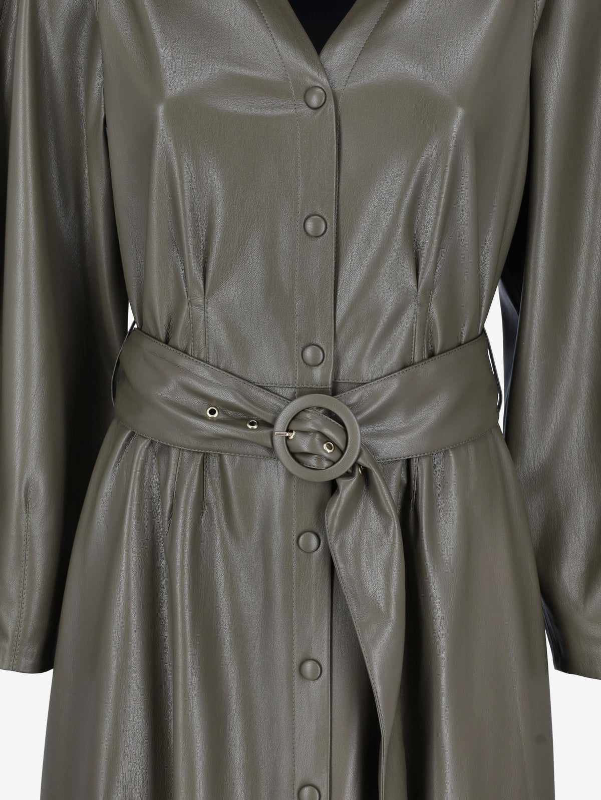 Vintage Soft Faux Leather Dress with Belted Waist W7426.37  Nanushka 