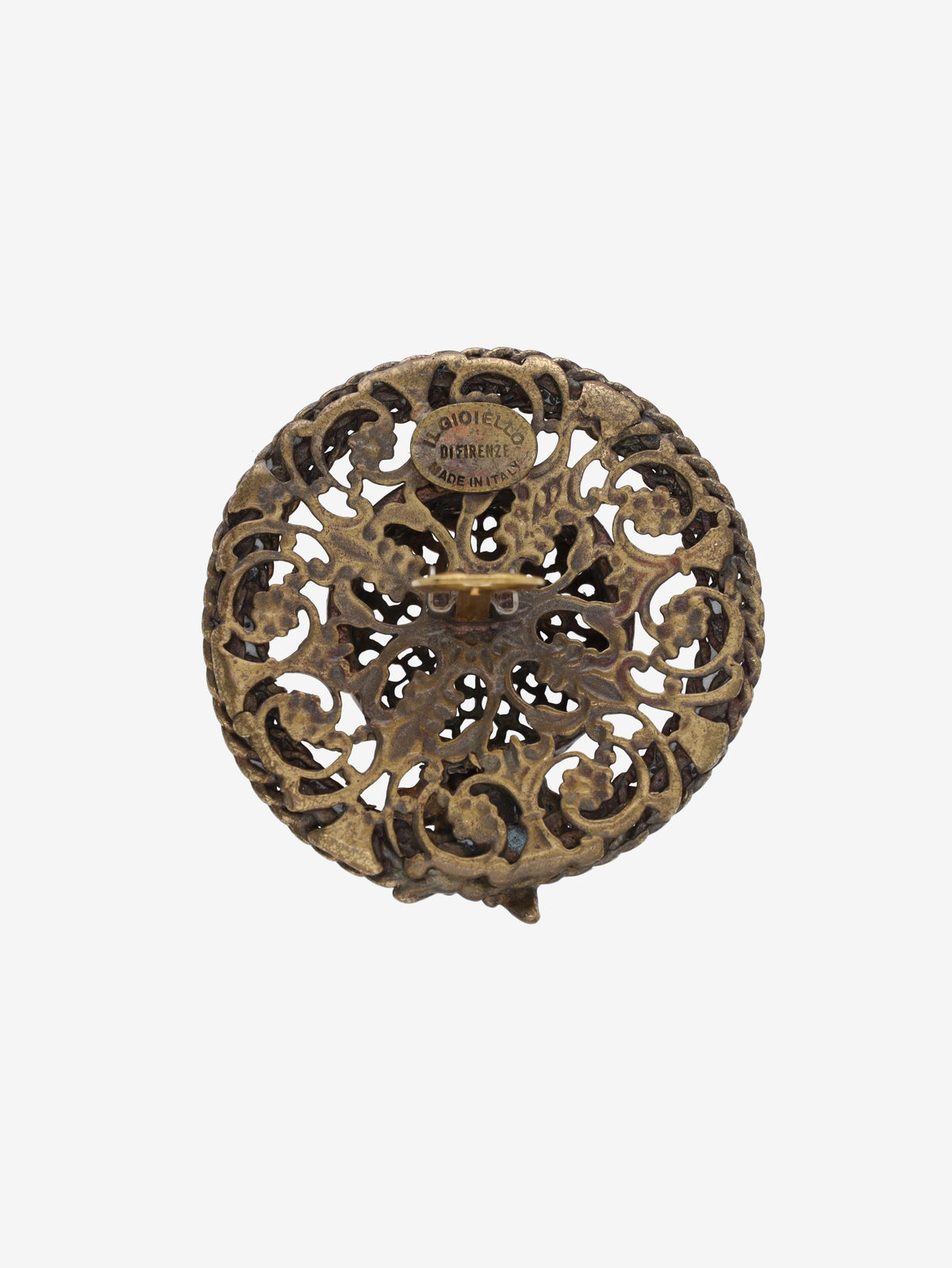 Vintage Straw Hat Clip-On Earrings with Floral Detail W13426.17  Vintage 