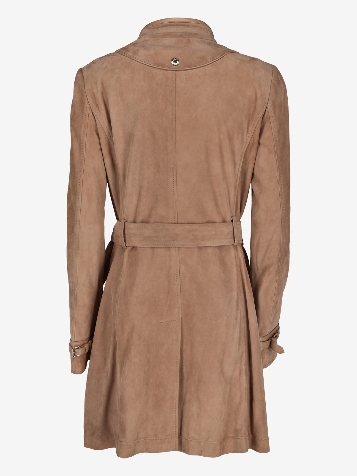 Tod's Long Suede Leather Coat with Belt and Buckle Details W7426.16  Tod's 