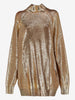 Gianfranco Ferré Gold Laminated Knit Turtleneck with Asymmetric Zip - 1993 W2511.129  Gianfranco Ferré 