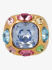 Kenneth Jay Lane Ring With Large Polychrome Stones CVR24.1.57  Kenneth Jay Lane 