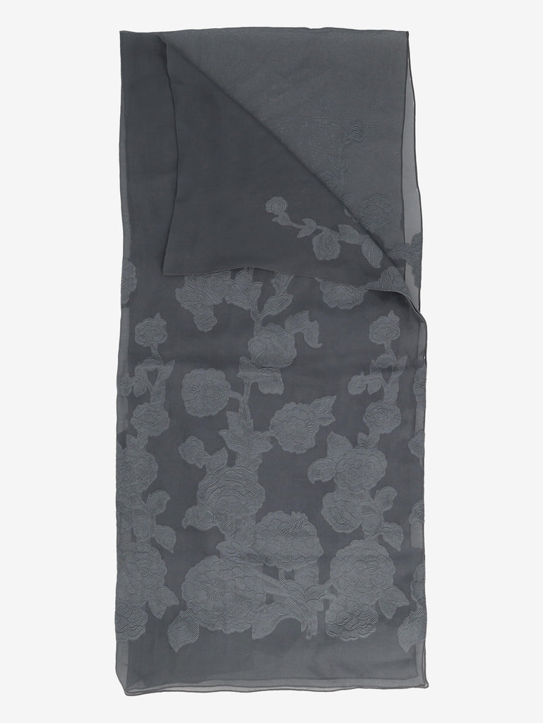 Giorgio Armani Silk Scarf with Floral Embroidered Motif W27526.77  Giorgio Armani 