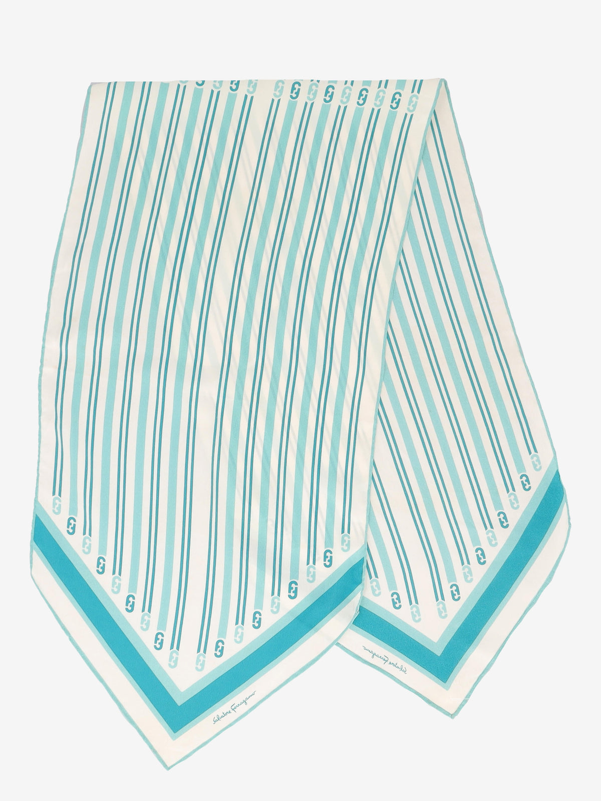 Salvatore Ferragamo Monogram & Stripe Logo Scarf W150626.26  Ferragamo 