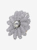 Vintage Beaded Floral Earrings with Silver Center W13426.4  Vintage 