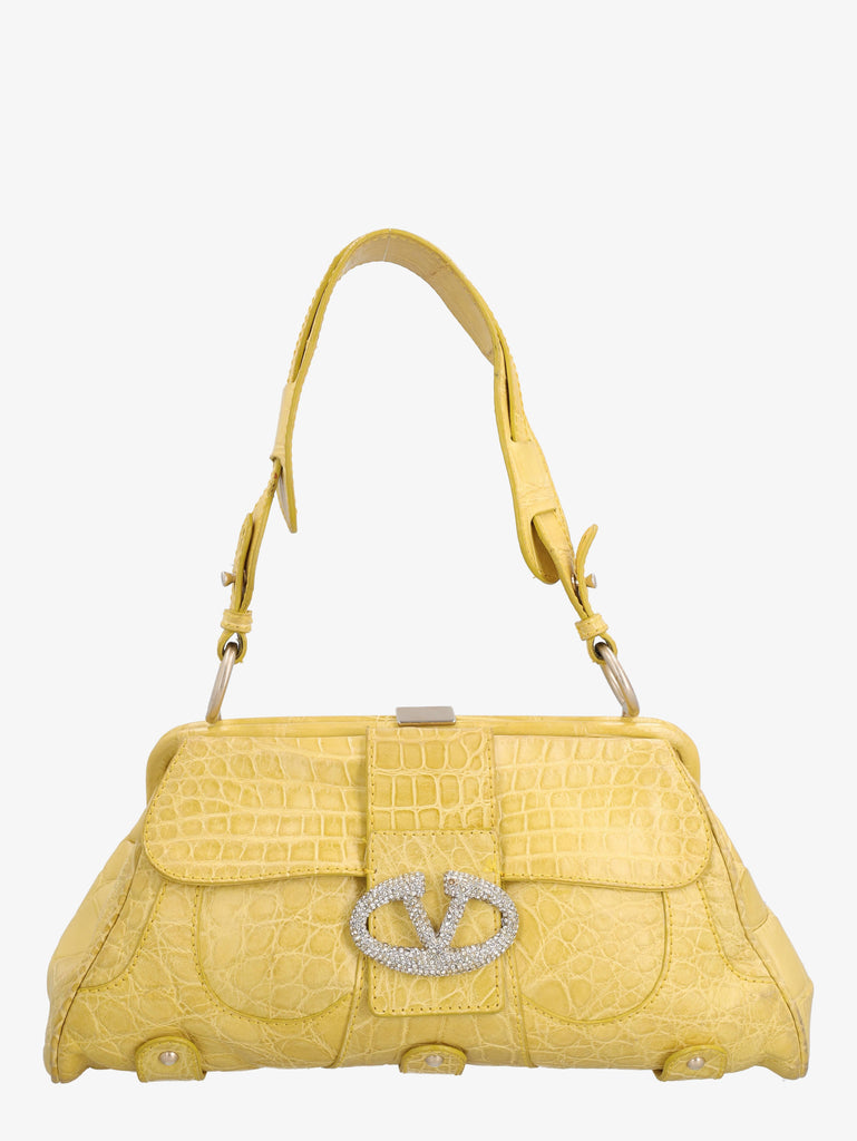 Valentino Shoulder Bag In Yellow Cocco