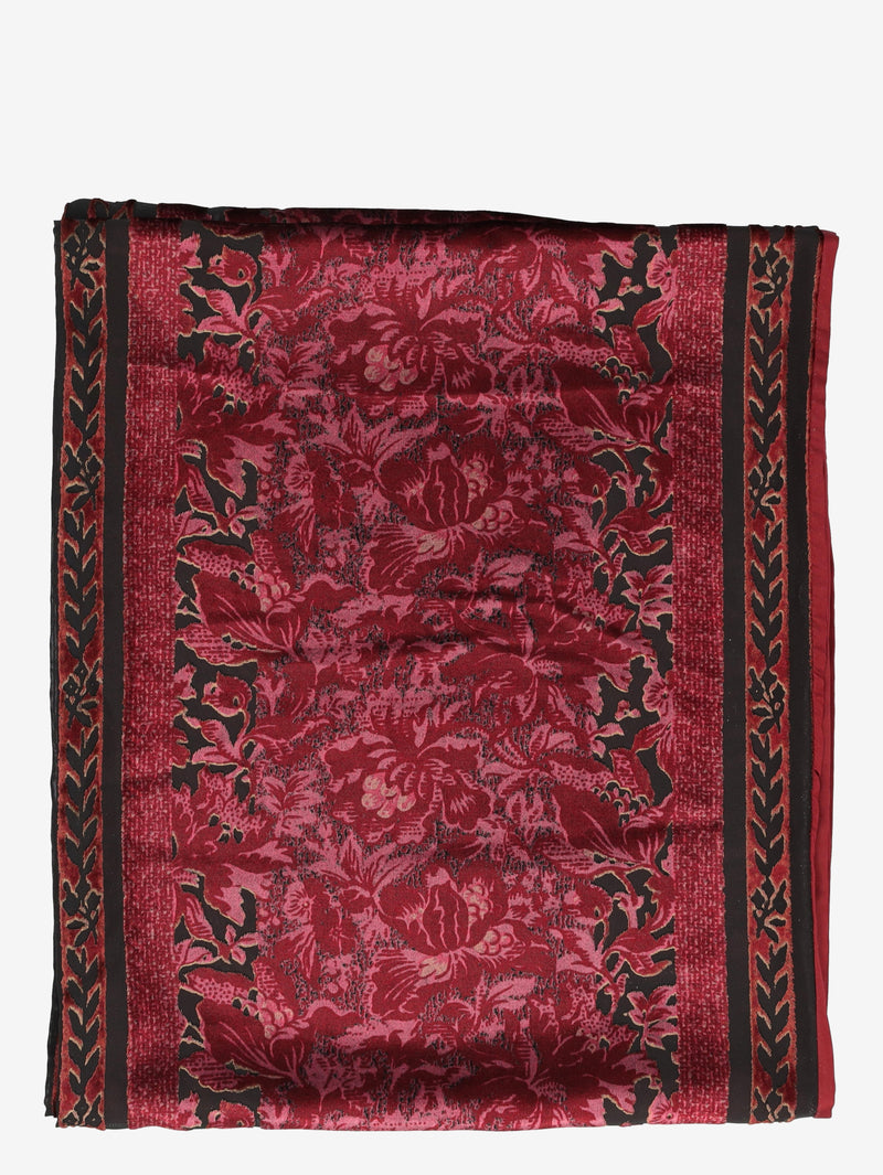 Kenzo Burgundy Velvet Floral Shawl Scarf W27526.71  Kenzo 