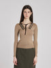 Y2K Prada taupe-coloured wool sweater with strass embroidery MR226662  Prada 