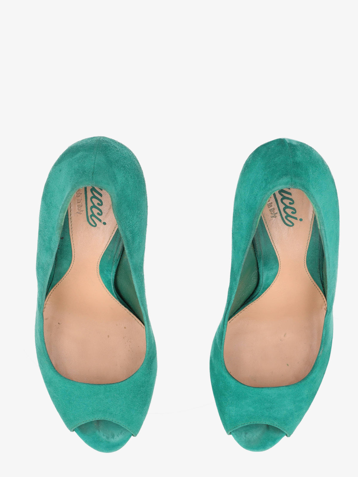 Gucci Green Suede Open-toe WCV041224.119  Gucci 