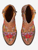 Cowboy Ankle Boots in Brown Leather with Embroidered Flowers W7426.61  Vintage 
